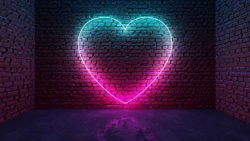 Investing in loyal customers - a glowing neon heart